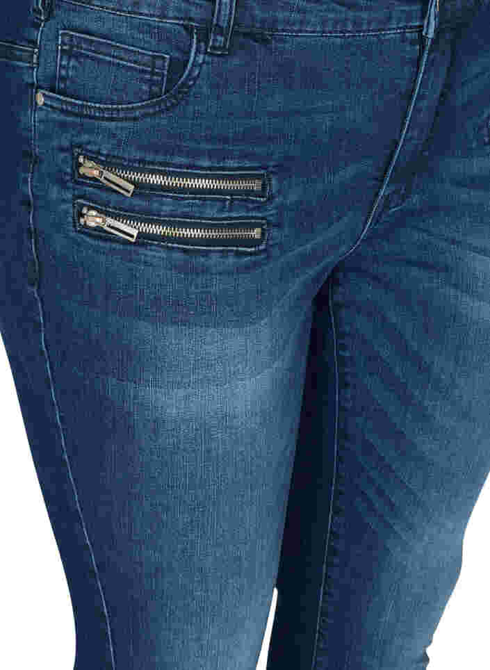 Sanna jeans met rits details, Blue denim, Packshot image number 2
