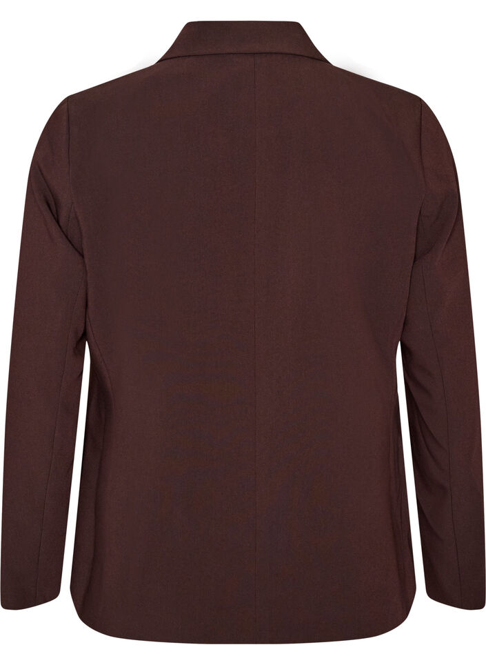 Klassieke blazer met een enkele knoopsluiting, Bruin, Packshot image number 1