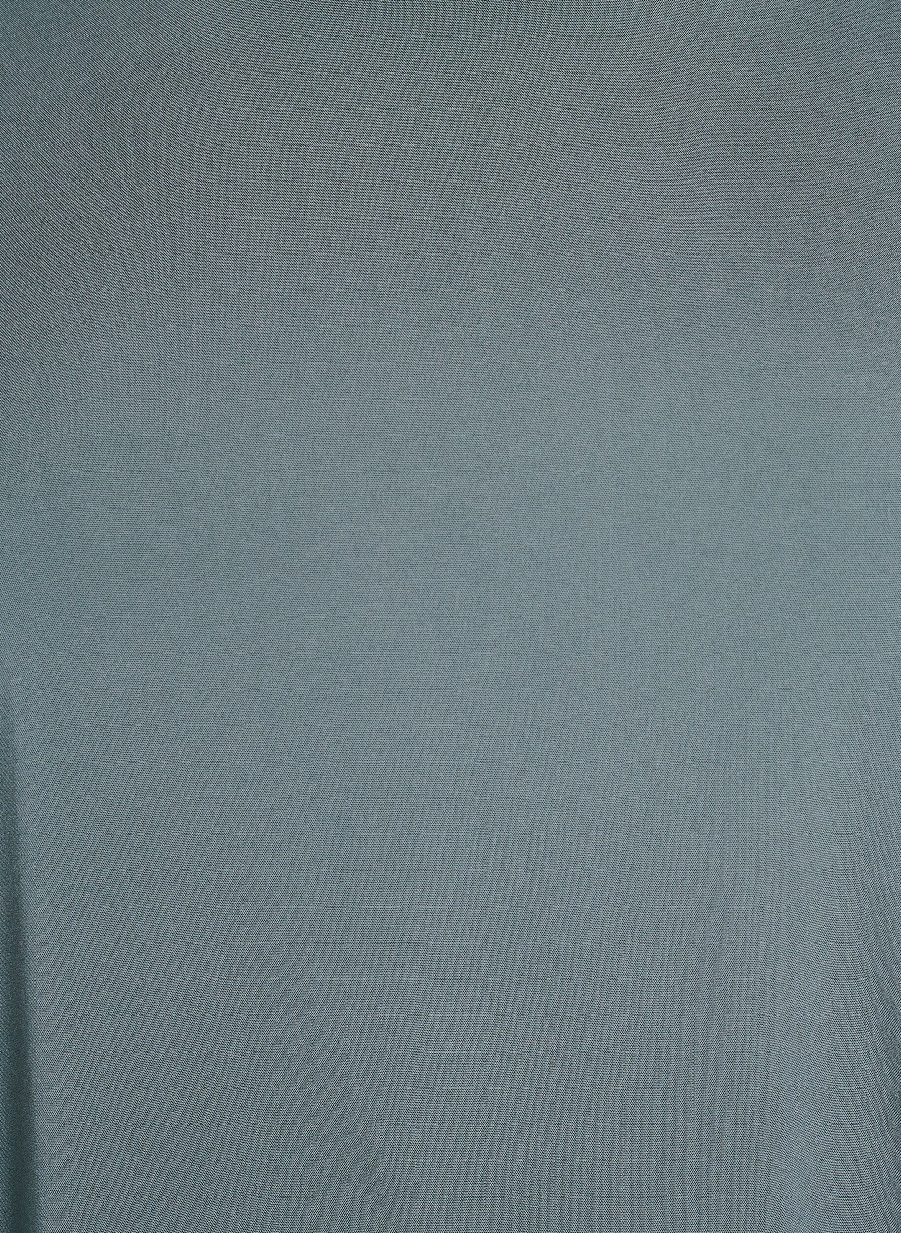 Zizzi Geweven blouse met korte mouwen en ronde hals, Groen, Packshot image number 2