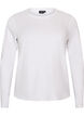 Basic T-shirt met ronde hals en lange mouwen, Wit, Packshot image number 0