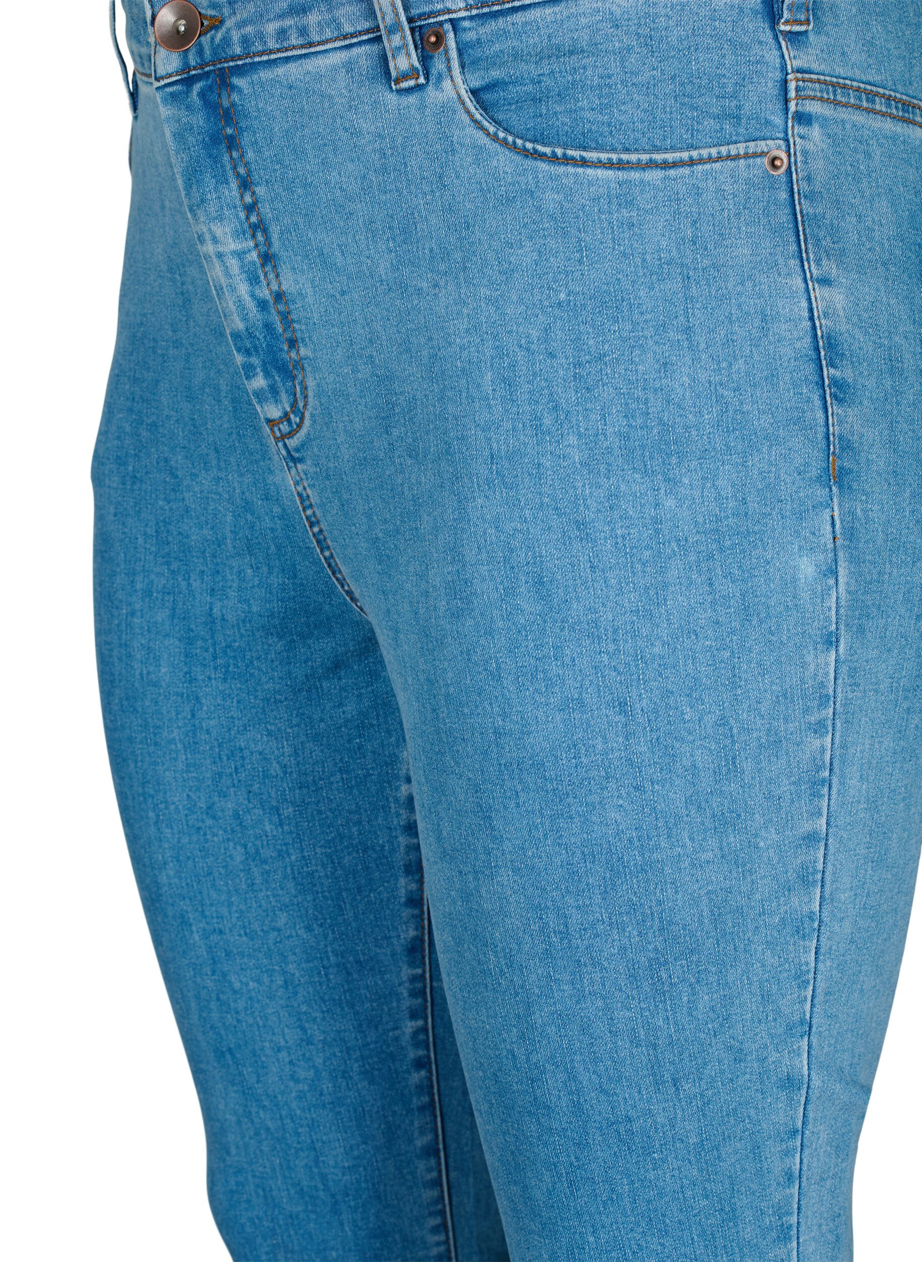 Zizzi Amy jeans met een hoge taille en super slanke pasvorm, Blauw, Packshot image number 2