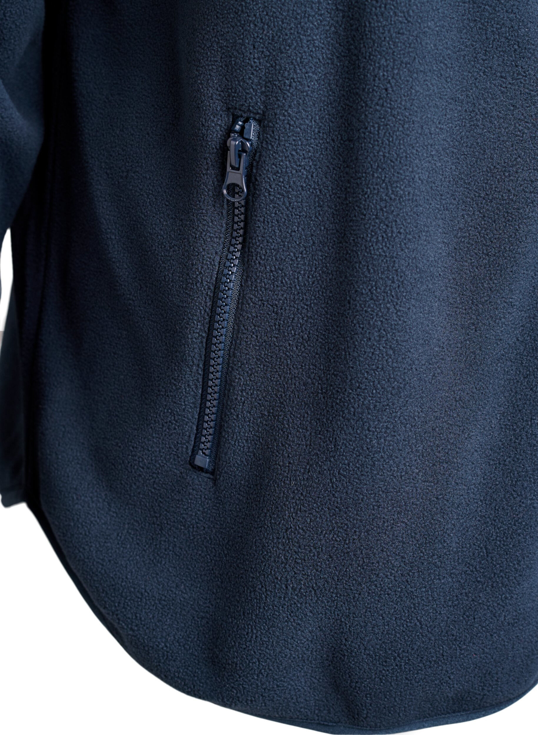 Zizzi Fleecejack met ritssluiting en reflecterende tape, Blauw, Packshot image number 3