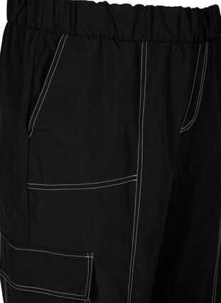 Cargobroek met contrasterende stiksels, Black, Packshot image number 2
