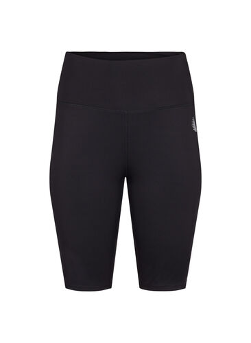 Lange strakke sport shorts, Black, Packshot image number 0