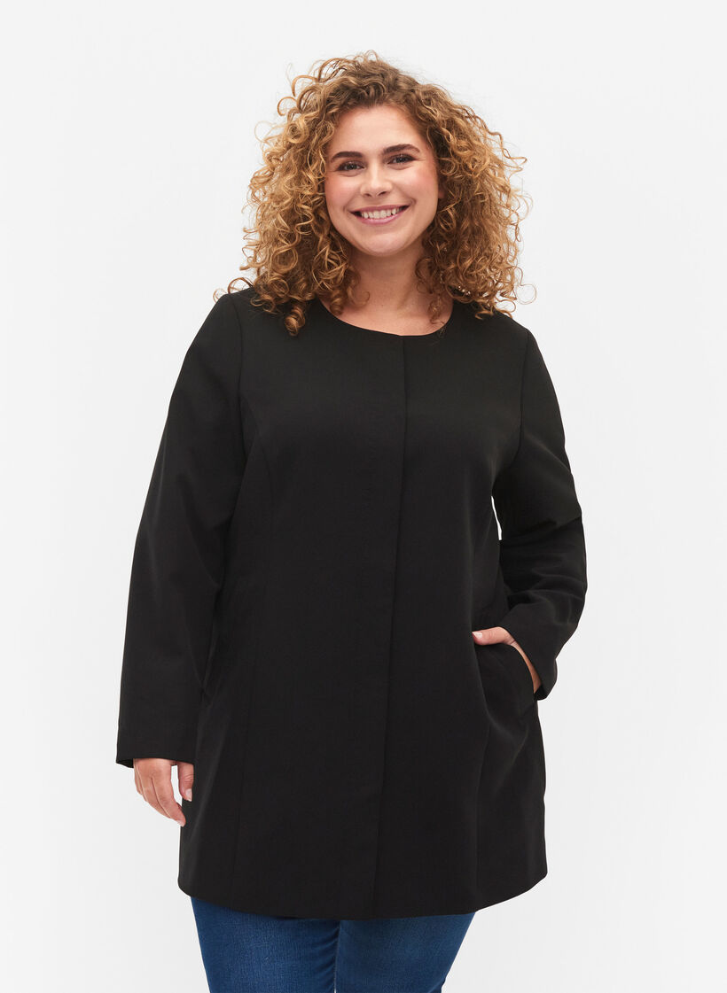 Licht klassiek lentejack, Black, Model image number 0