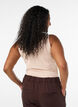 Effen basic top in katoen, Beige, Model image number 2