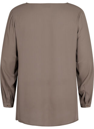 Effen shirt met V-hals, Falcon, Packshot image number 1