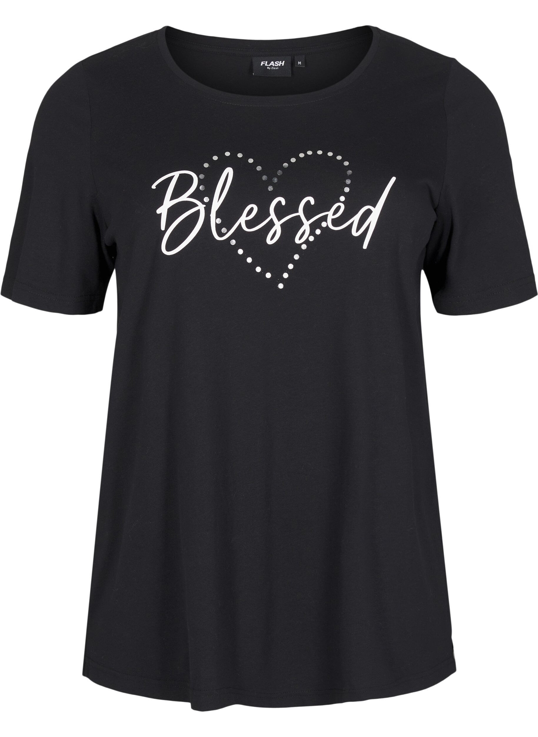 Zizzi FLASH - T-shirt met motief, Zwart, Packshot image number 0
