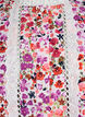 Mouwloze katoenen blouse met bloemenprint en broderie anglaise, Roze, Packshot image number 2