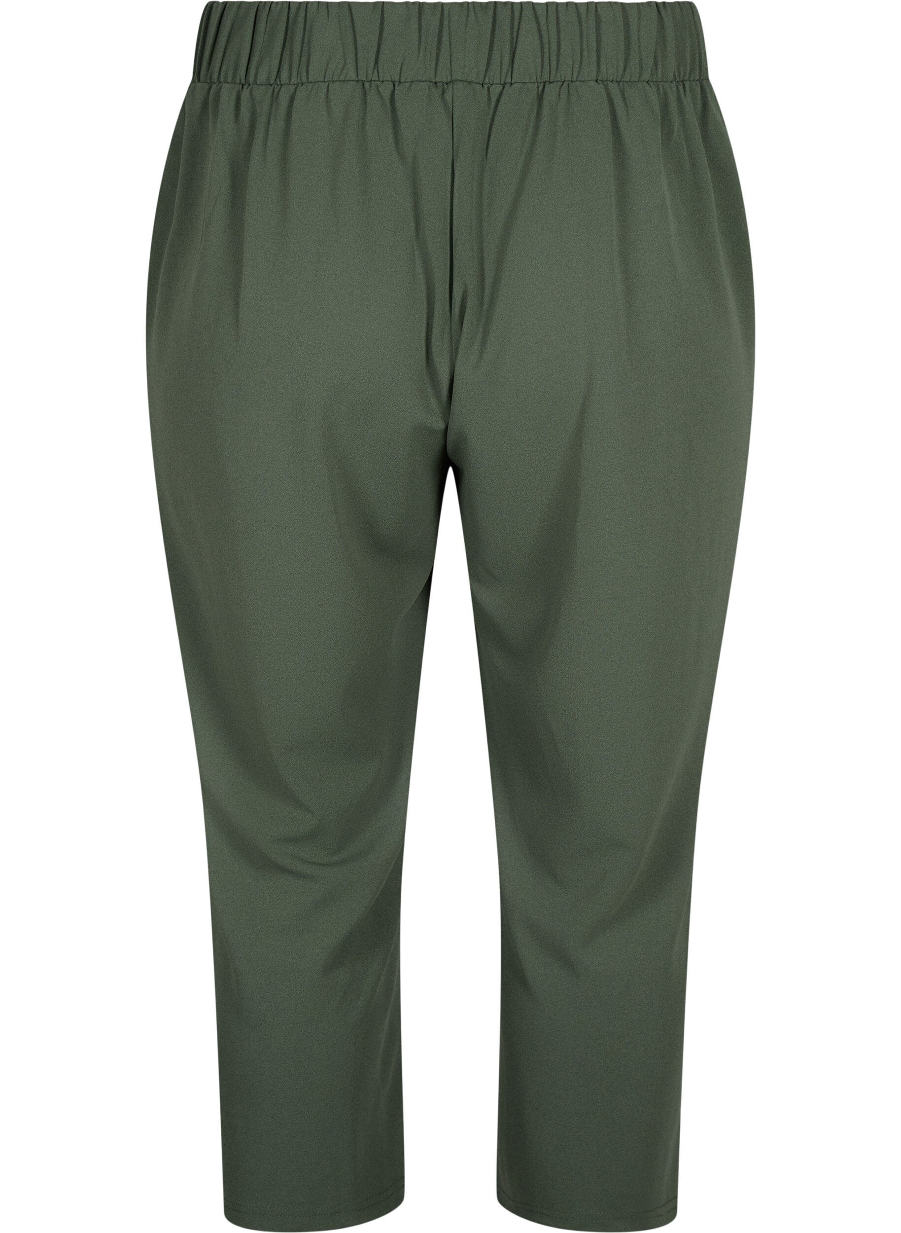 Zizzi7/8 broek met losse pasvorm, Groen, Packshot image number 1