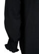 Blouse met smockmanchetten en V-hals, Zwart, Packshot image number 3