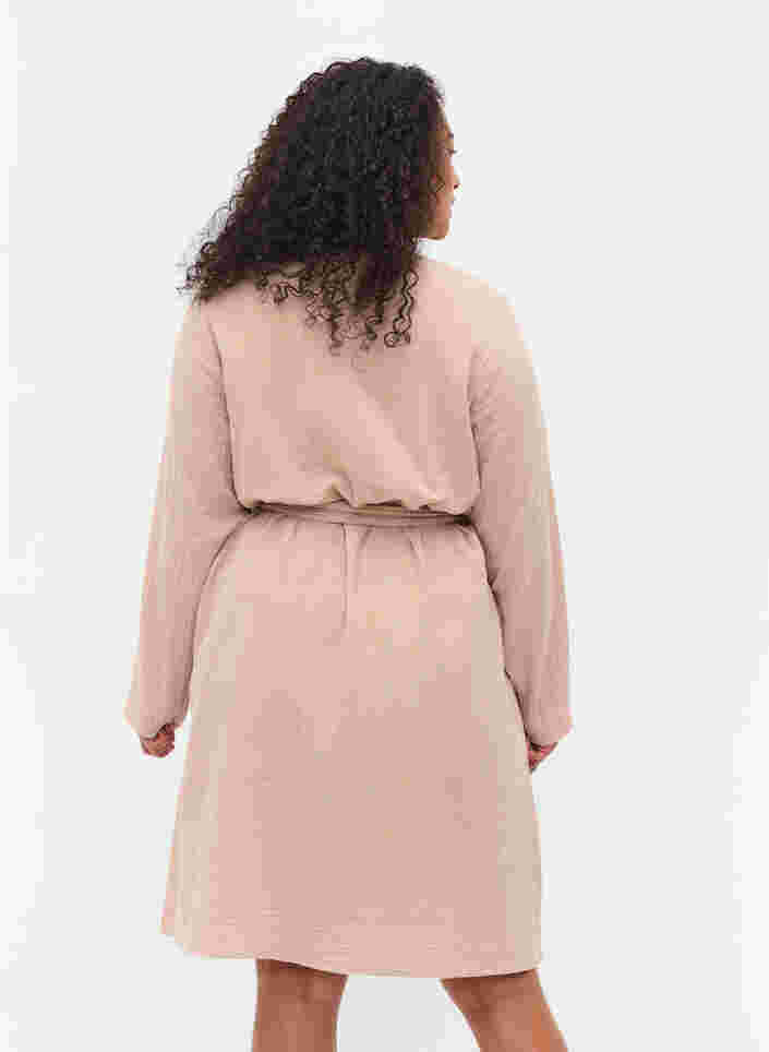Katoenen badjas met striksluiting, Light Taupe, Model image number 1