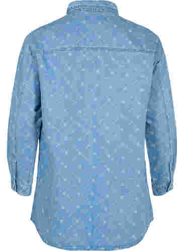 Denim overhemd met print, Light blue denim, Packshot image number 1