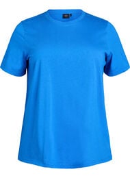 Basic katoenen T-shirt met ronde hals, Blauw