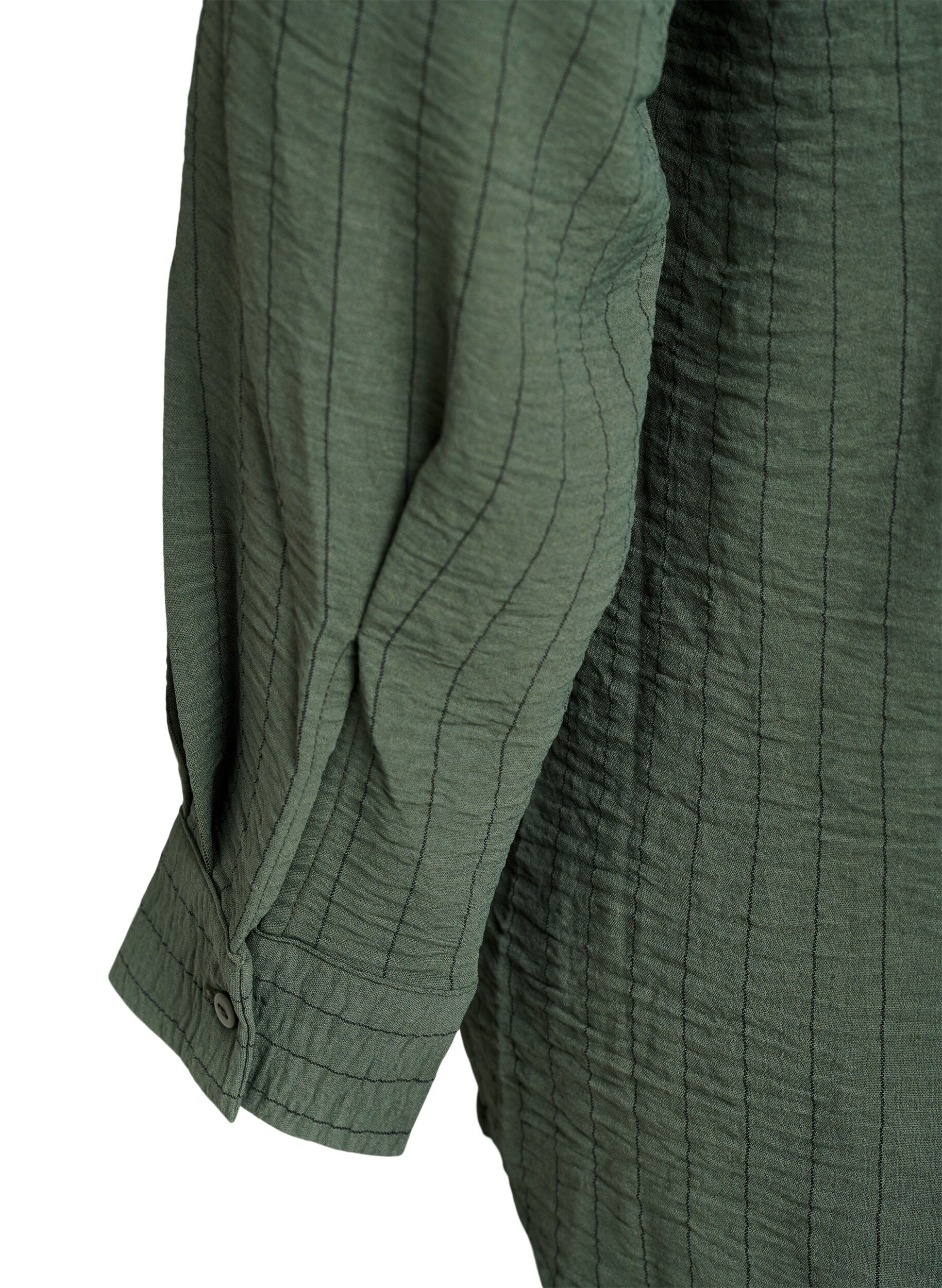 Zizzi FLASH - Streepjes overhemdblouse, Groen, Packshot image number 3