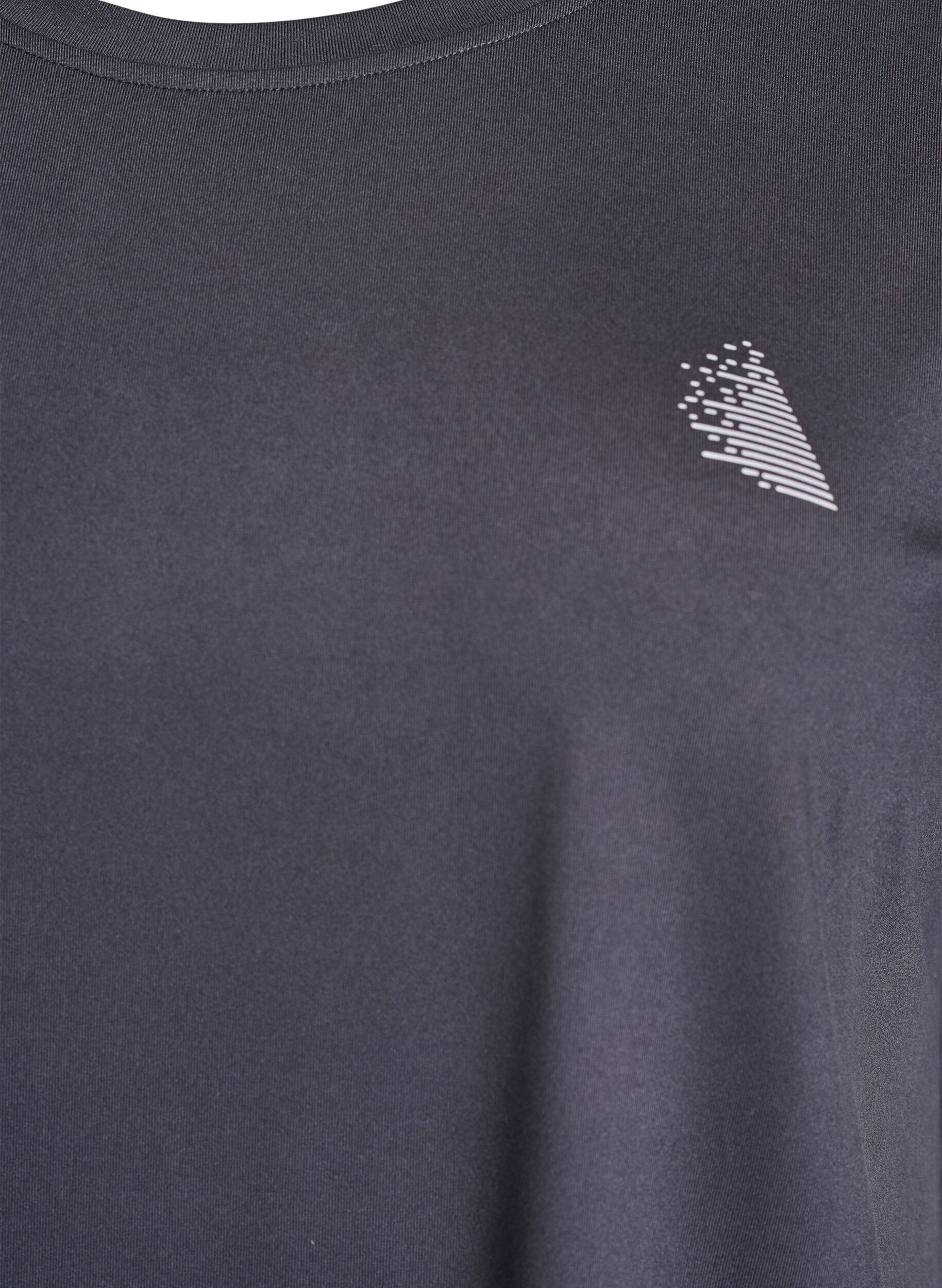Zizzi Effen gekleurd trainingsshirt, Grijs, Packshot image number 2