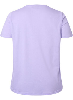 Katoenen t-shirt met tekstopdruk, Lavender W. Chicago, Packshot image number 1