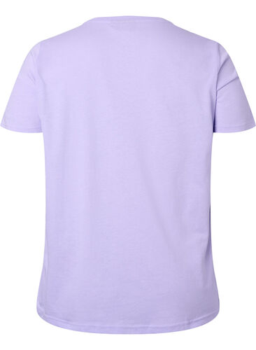 Katoenen t-shirt met tekstopdruk, Lavender W. Chicago, Packshot image number 1