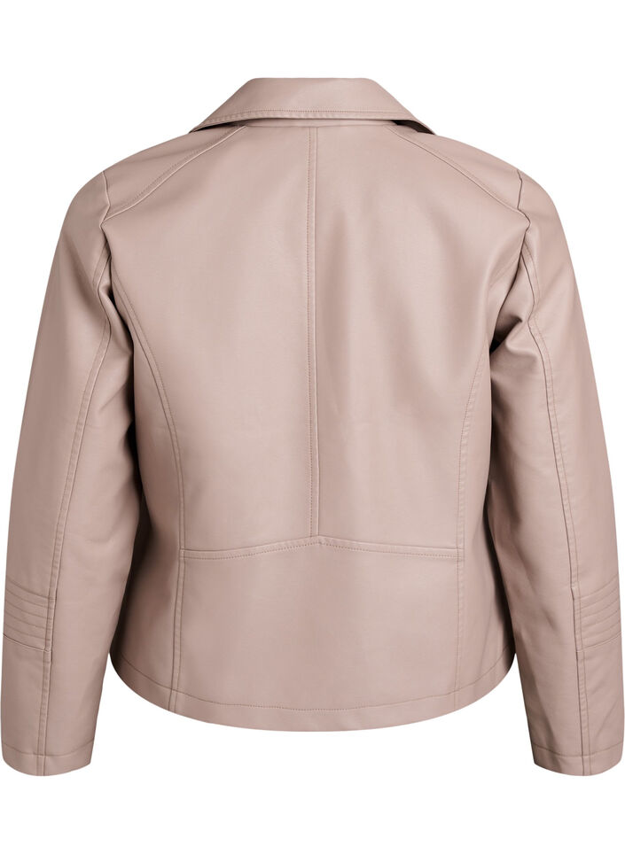 Bikerjack in imitatieleer, Beige, Packshot image number 1