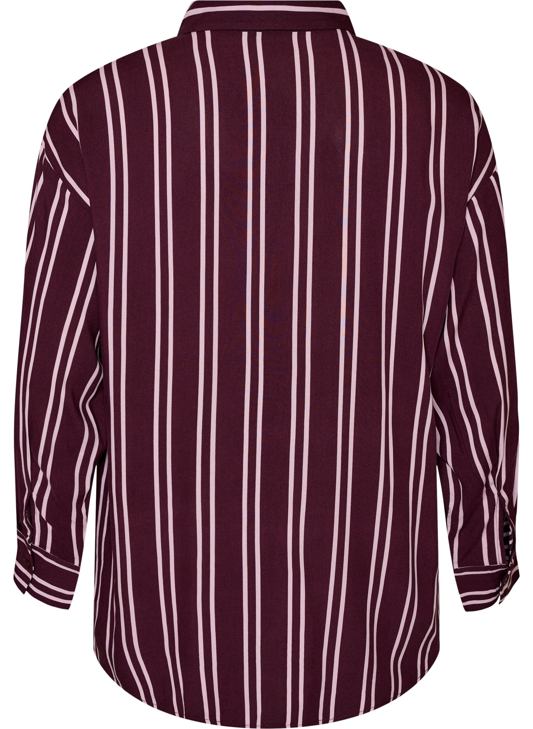 ZizziGestreept nachthemd, Donker Bordeaux, Packshot image number 1