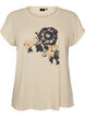 T-shirt met decoratieve print aan de voorkant, Vanille, Packshot image number 0