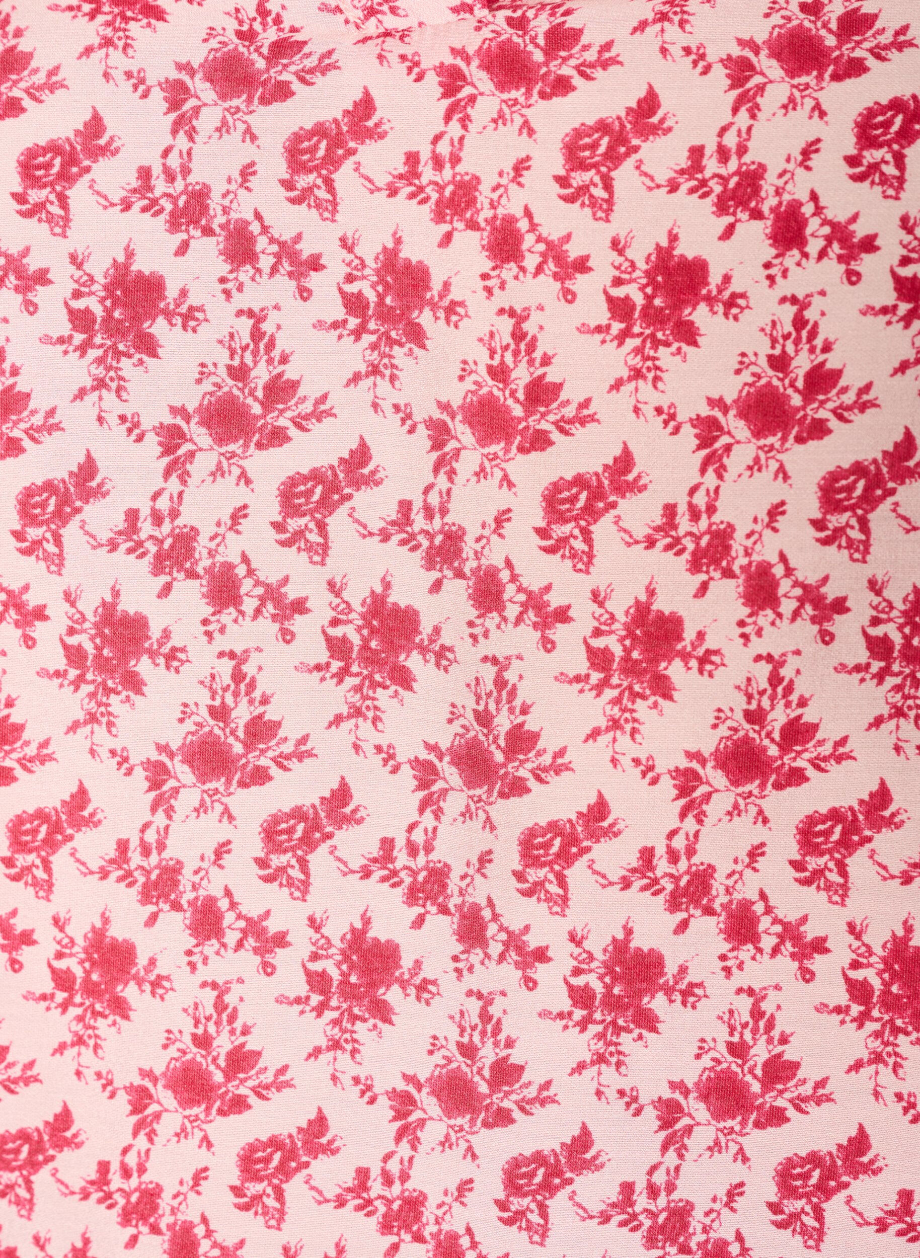 ZizziViscose blouse met ballonmouwen en bloemenpatroon, Rood, Packshot image number 2