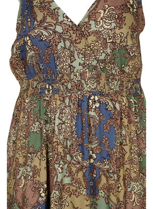 Mouwloze viscose midi-jurk met paisley print, Green Paisley, Packshot image number 2