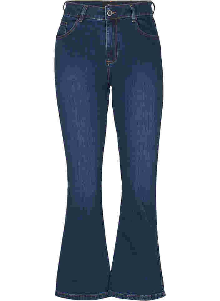 Ellen bootcut jeans met hoge taille, Dark Blue, Packshot