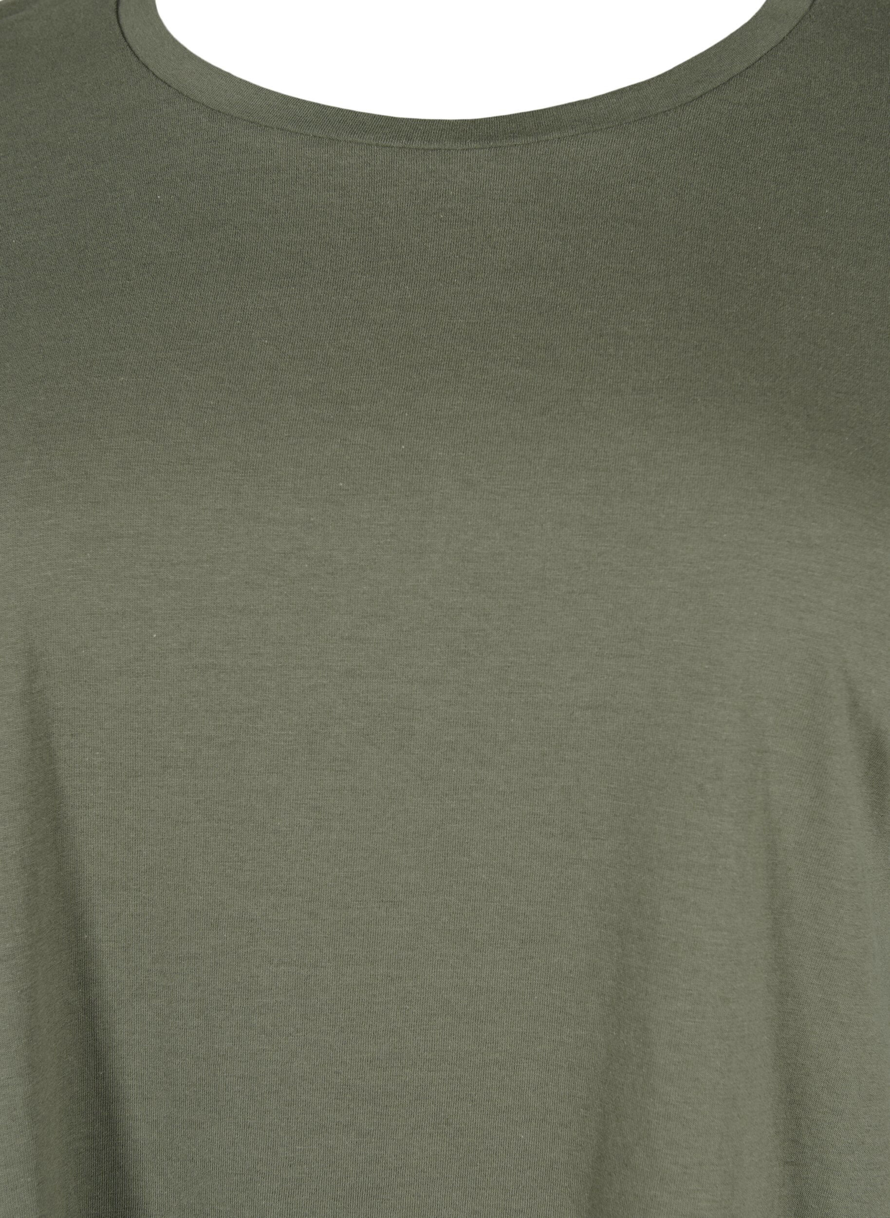 ZizziT-shirt met korte mouwen van katoenmix, Groen, Packshot image number 2