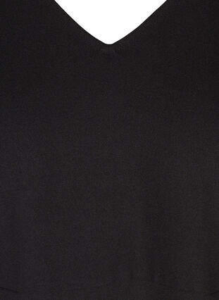 Effen etui-jurk met v-hals, Black, Packshot image number 2