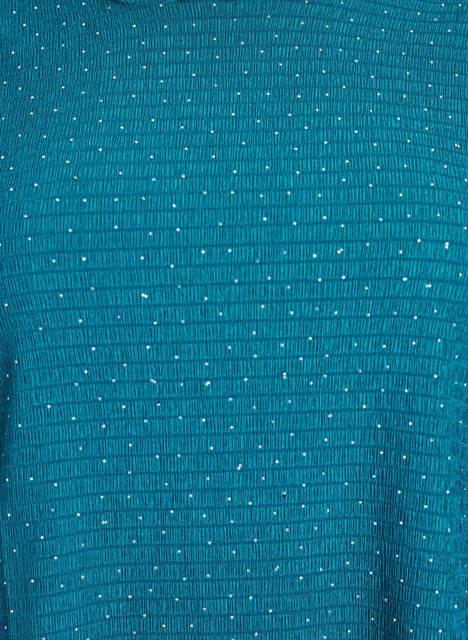 Zizzi Blouse met lange mouwen en strassstenen, Blauw, Packshot image number 2