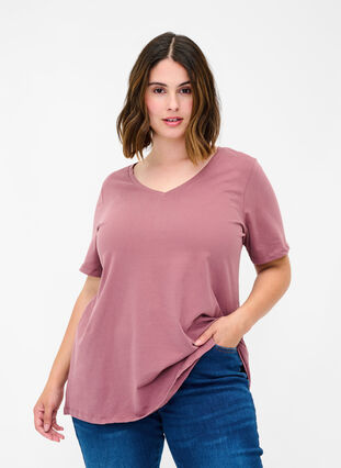 Basic t-shirt, Rose Taupe, Model image number 0
