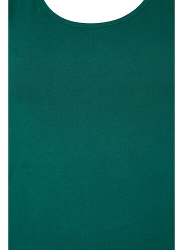 Effen gekleurd basic top in katoen, Evergreen, Packshot image number 2