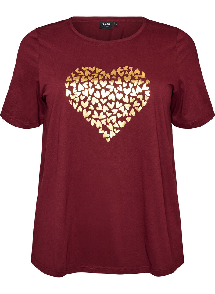 T-shirt met motief, Rood, Packshot image number 0