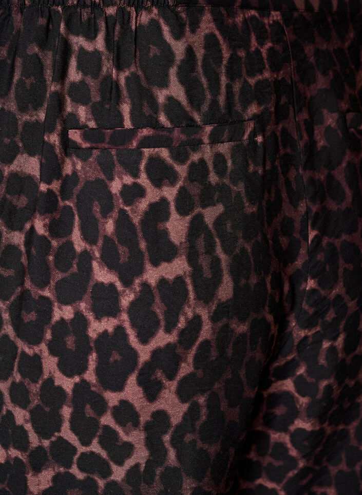 Viscose broek met elastische taille en rechte pijpen, Bruin, Packshot image number 3