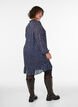 Jurk met patroon, ruches en lange mouwen, Blauw, Model image number 2