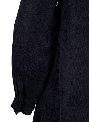 Fluwelen jurk met rits en 3/4 mouwen, Black, Packshot image number 3