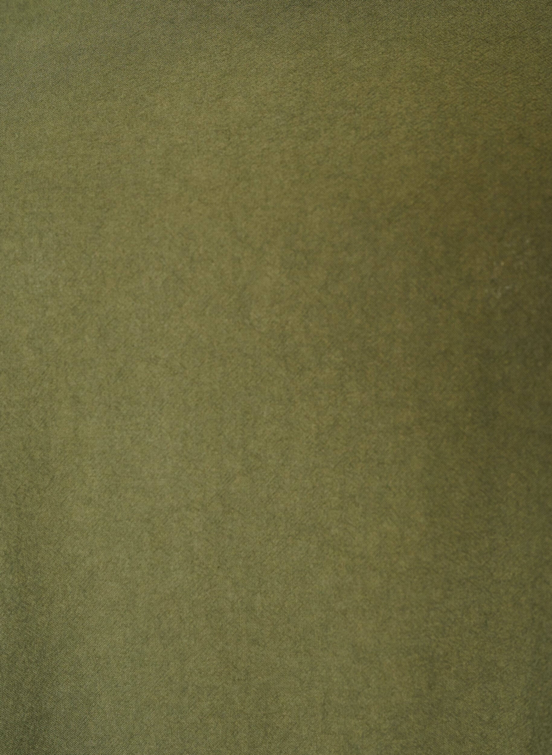 ZizziKatoenen jurk met korte mouwen en zakken, Groen, Packshot image number 2