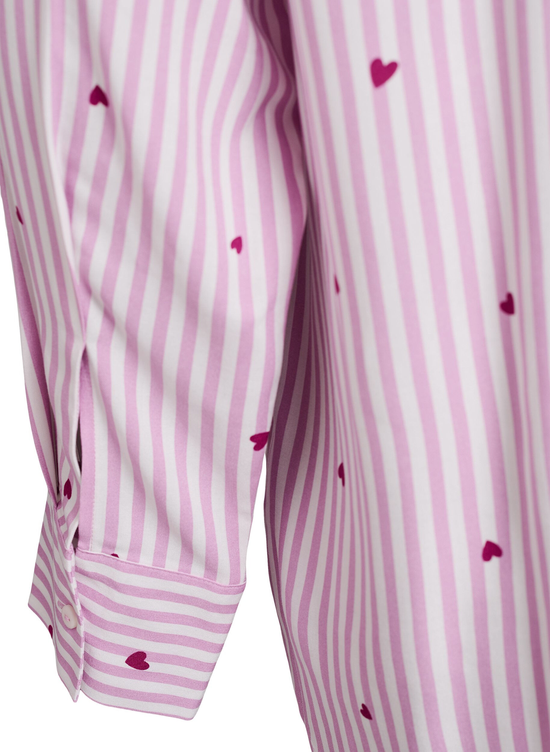 ZizziNachtshirt met strepen en hartjes, Roze, Packshot image number 3