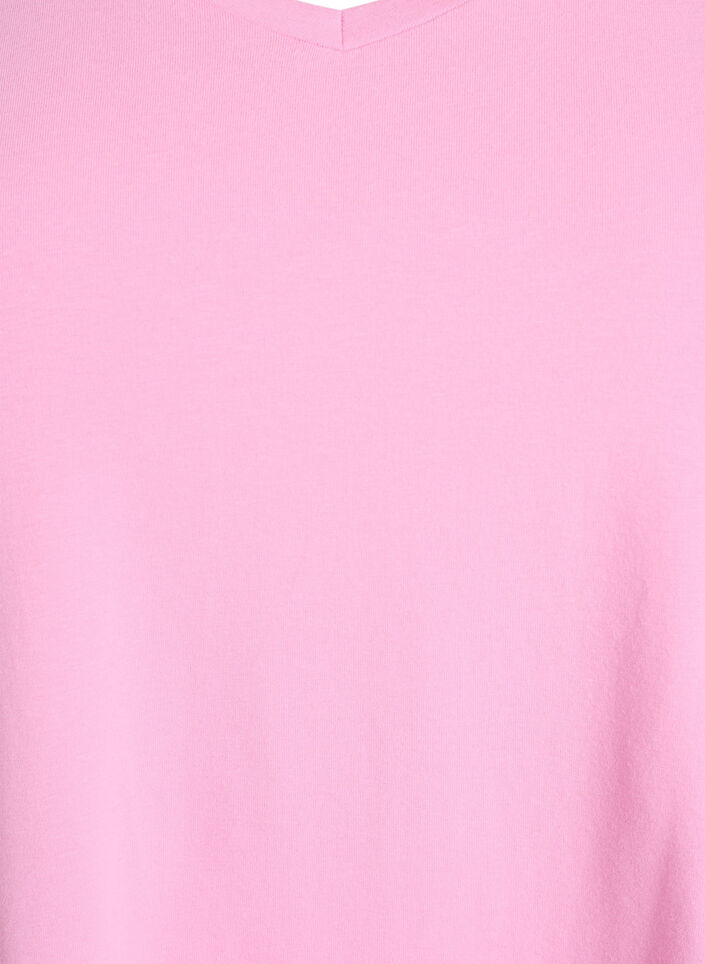Effen basis T-shirt van katoen, Roze, Packshot image number 2