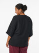 Shirtblouse met V-hals en 3/4 mouwen, Zwart, Model image number 2