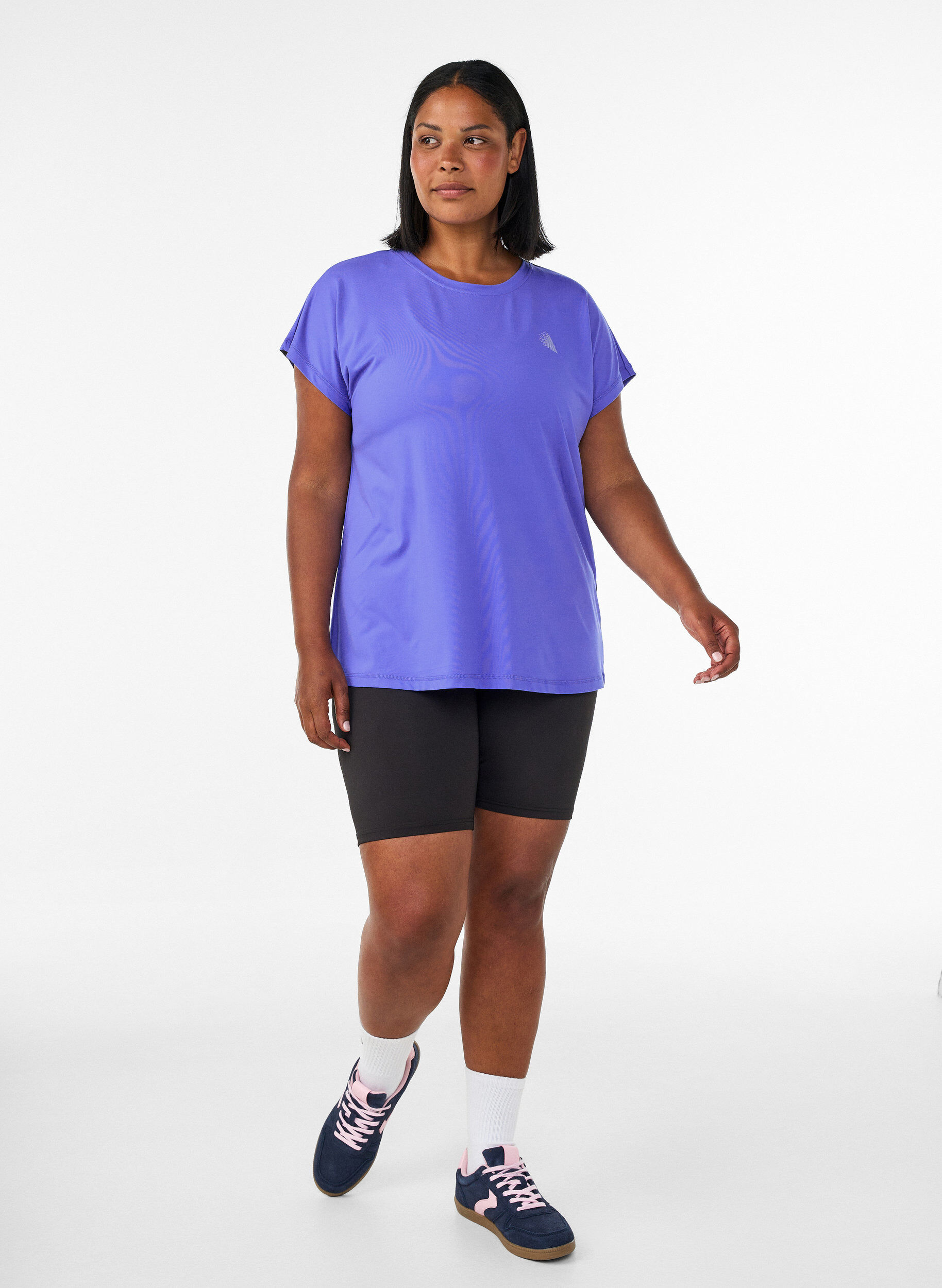 ZizziEffen gekleurd trainingsshirt, Blauw, Model image number 1