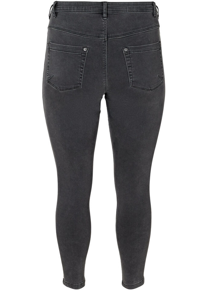 Cropped Amy jeans met rits, Grijs, Packshot image number 1