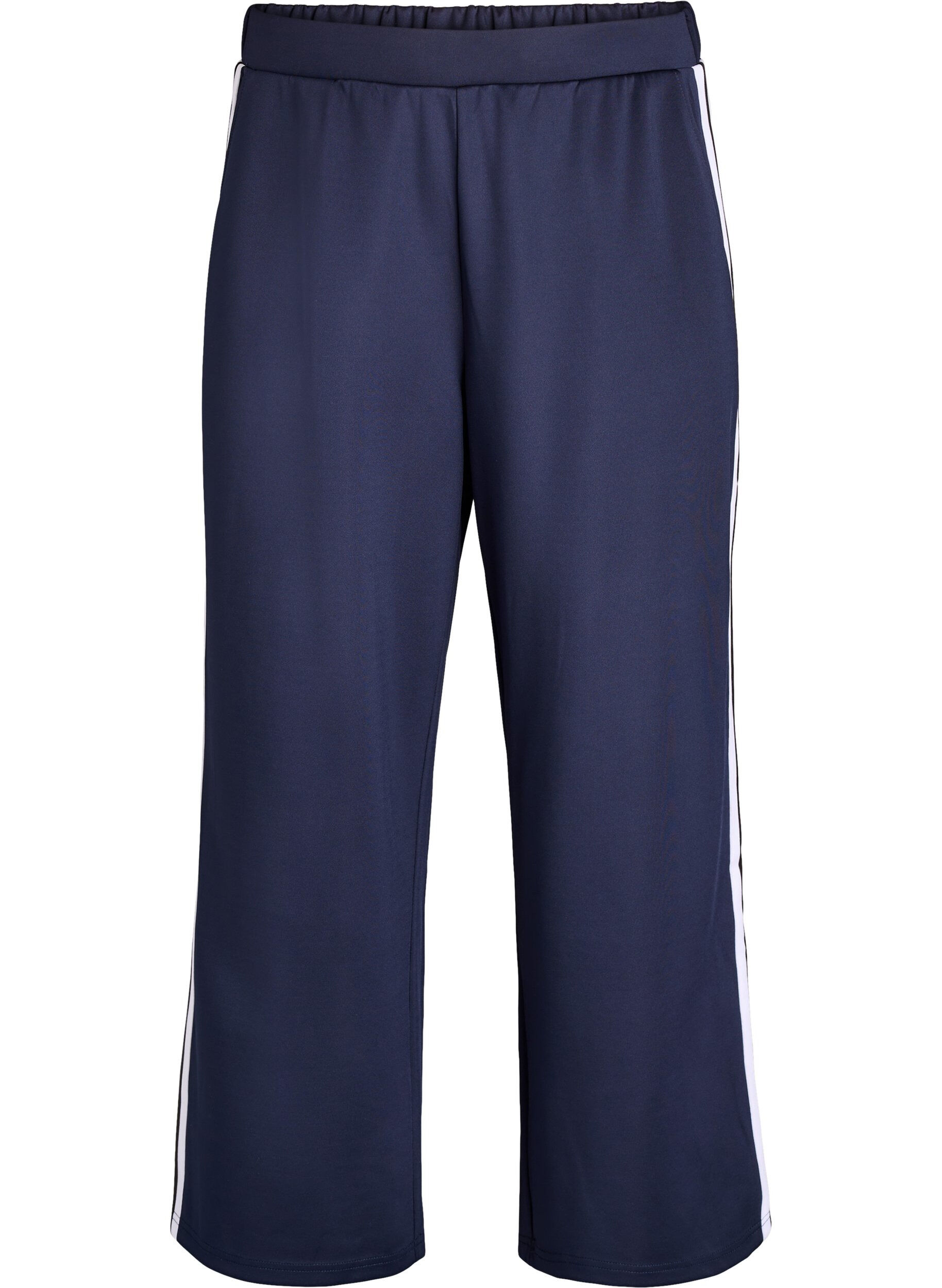 Trackpants met hoge taille en sportieve strepen