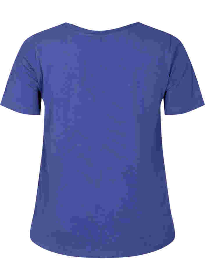 Basic t-shirt in effen kleur met katoen, Deep Cobalt, Packshot image number 1