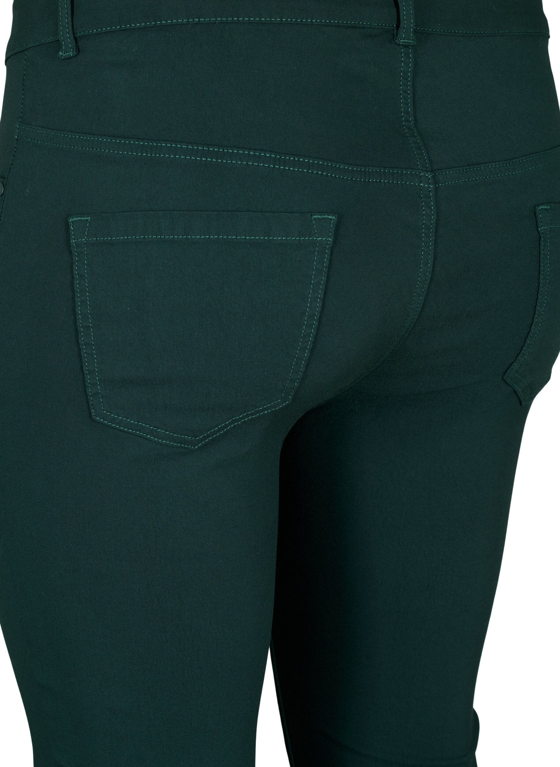 Zizzi Slim fit broek met zakken, Groen, Packshot image number 3
