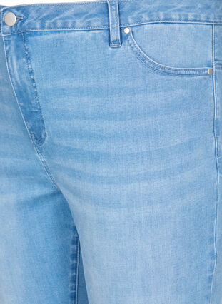 Cropped Emily jeans met borduursel, Light blue denim, Packshot image number 2