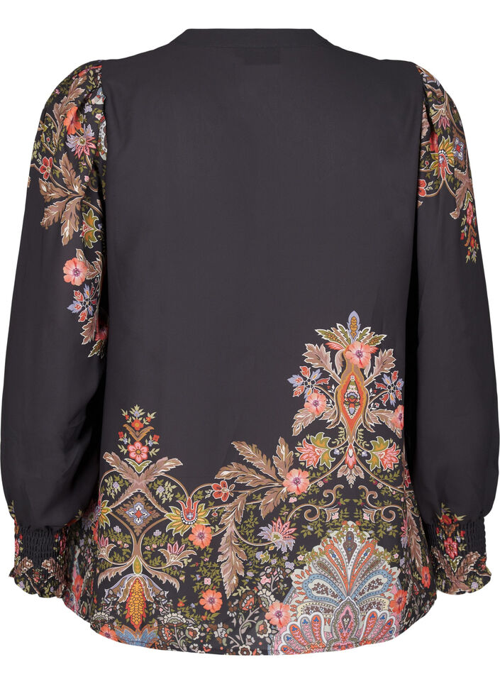 Blouse met paisley print, Black Paisley, Packshot image number 1