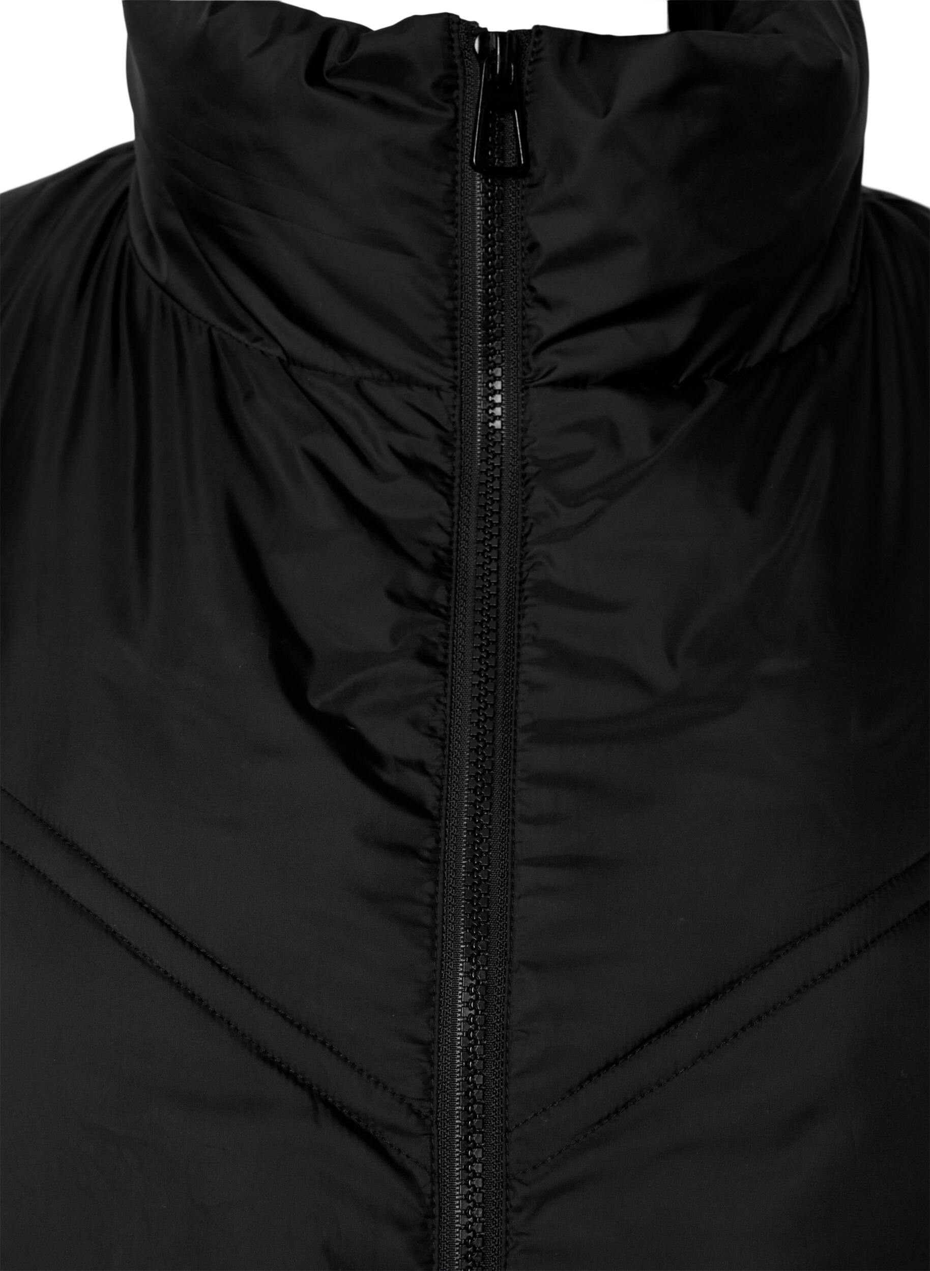 Zizzi Lange puffer winterjas, Black, Packshot image number 2