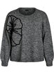 Jumper met bloemenapplicatie, Grijs, Packshot image number 0